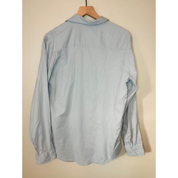 Onia Men's Blue Linen Blend Button Down Shirt Large - Picture 3 of 8